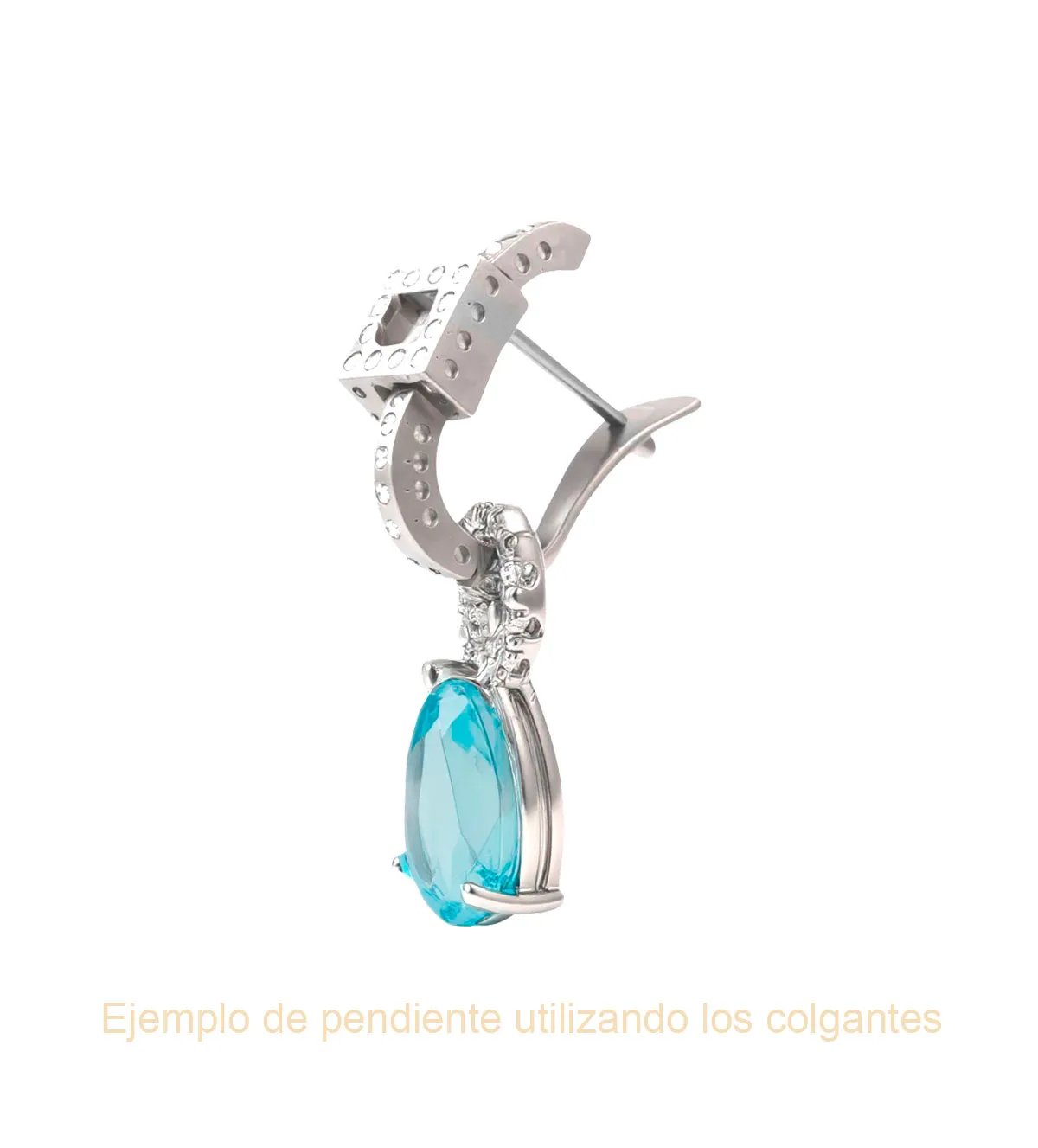 Colgantes para pendientes de aro 169_CERCHI-3-TOP colgantes-de-oro-para-pendientes-de-aro-top-sky-blue-con-brillantes-169_CERCHI-3-TOP_22 ejemplo de pendiente utilizando el colgante 01