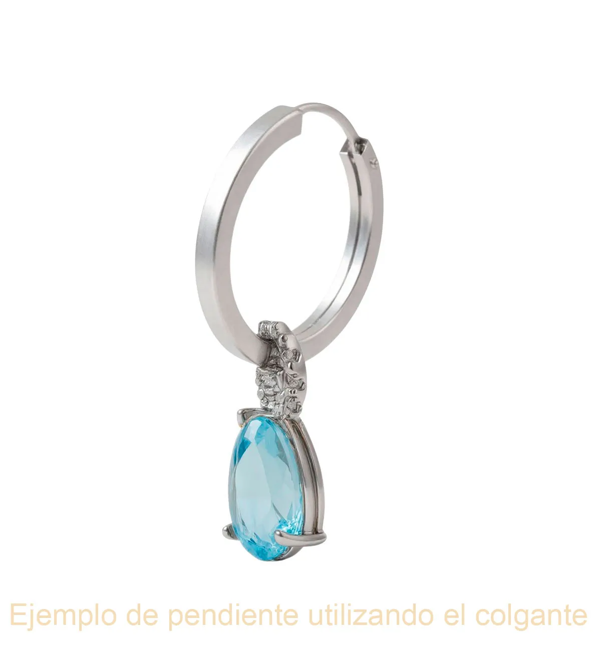 Colgantes para pendientes de aro 169_CERCHI-3-TOP colgantes-de-oro-para-pendientes-de-aro-top-sky-blue-con-brillantes-169_CERCHI-3-TOP_22 ejemplo de pendiente utilizando el colgante 02