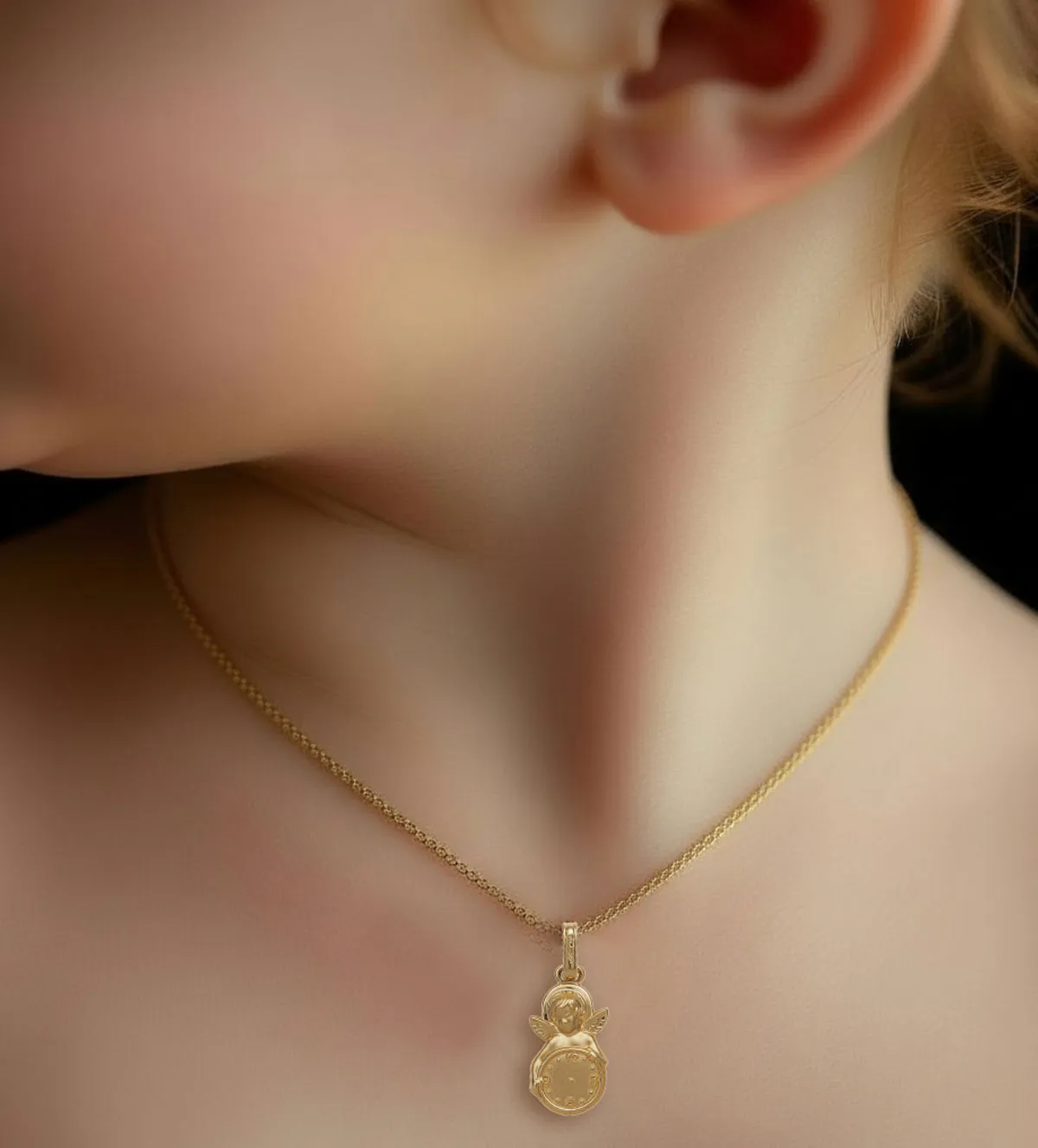 Medalla de oro Ángel de la Guarda con reloj 036_BB_25M29 medalla-de-oro-angel-de-la-guarda-con-reloj-036_BB_25M29_10 modelo bebe