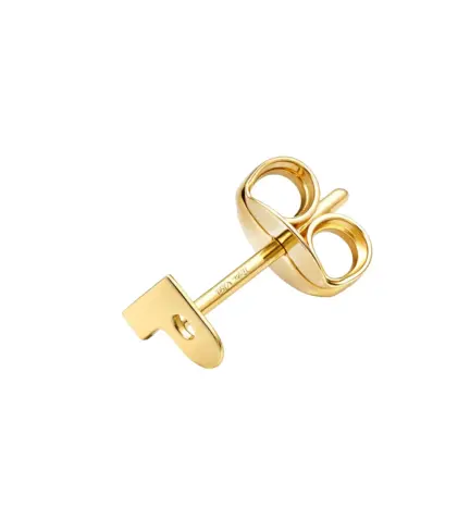 pendiente de oro letra P medio par 036_BB_25T8_01