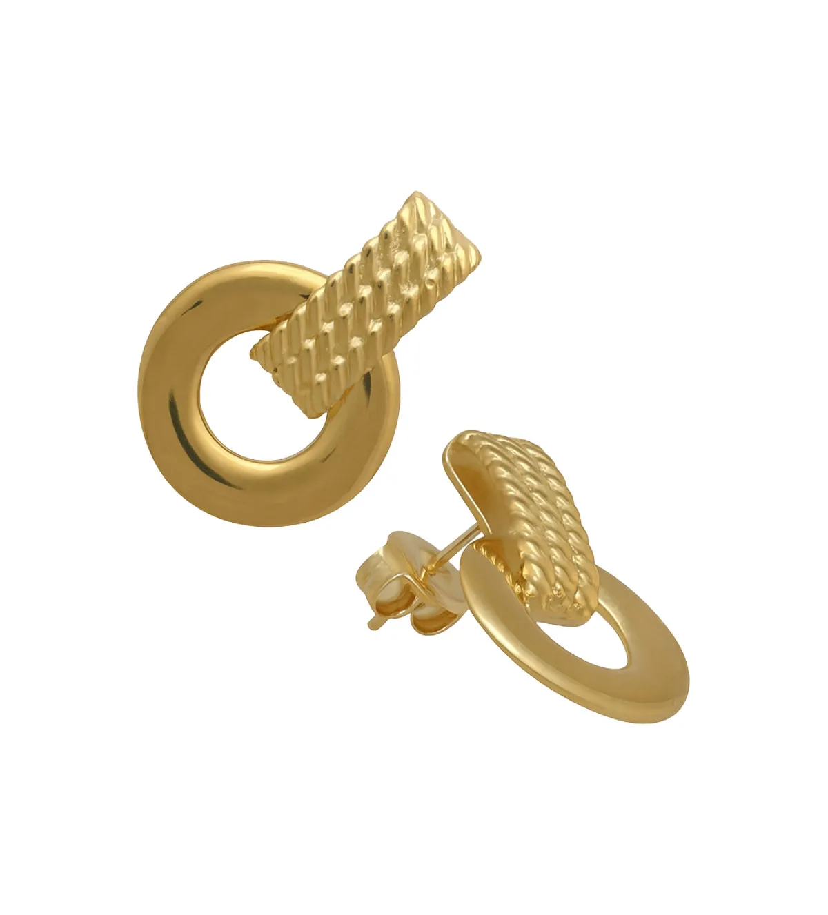 Pendientes de plata circulo y gallones 266_0111070 pendientes de plata chapada 266_0111070-2-1