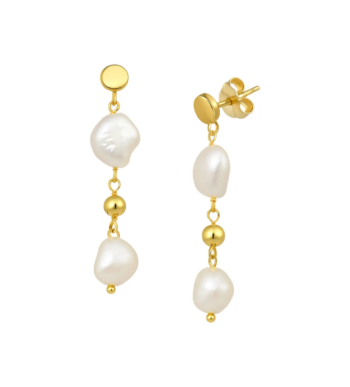 Pendientes de plata con perlas cultivadas 266_0110338 pendientes de plata chapada y perlas 266_0110338-2-1