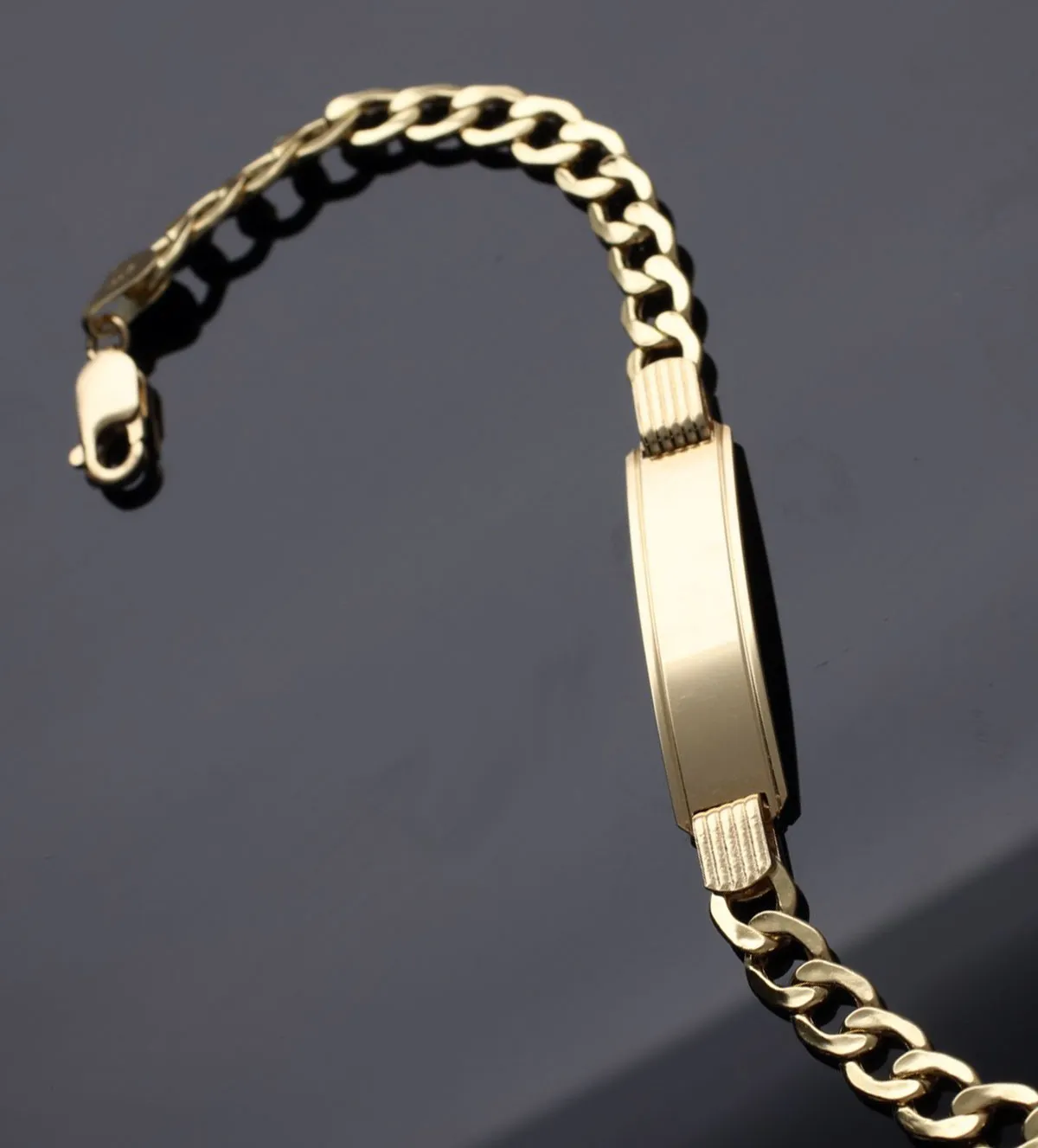 Pulsera de oro cadena con chapa 323_PU-78 pulsera de oro cadena con chapa para grabar 323_PU-78_05