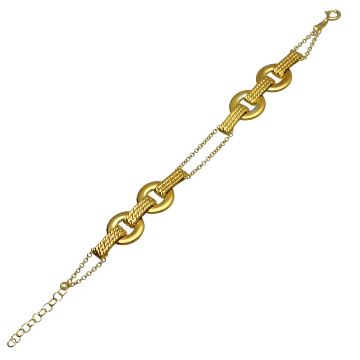 Pulsera de plata cadenas con círculos y gallones 266_0411070 pulsera de plata chapada 266_0411070-2-1