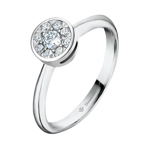 anillo de oro blanco con diamantes 010 ct