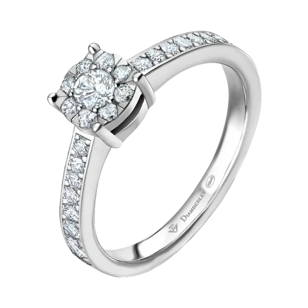 anillo de oro blanco con diamantes 018 ct cb002a