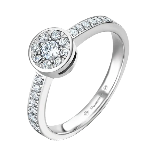 anillo de oro blanco con diamantes 018 ct