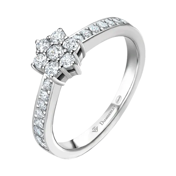 anillo de oro blanco con diamantes 021 ct