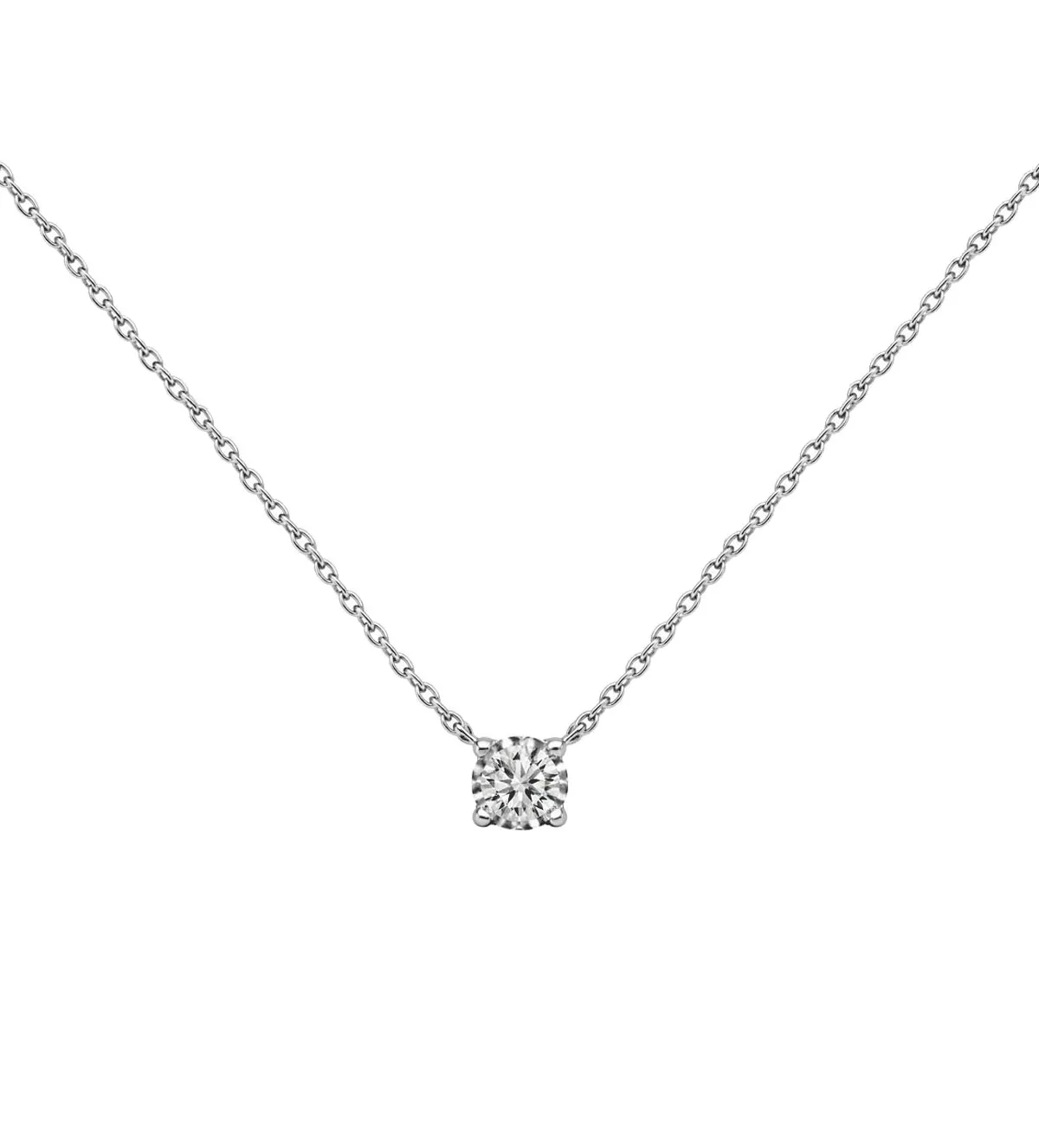 Gargantilla de oro 18k con brillante 243_679-.0034X gargantilla de oro blanco 18k con brillante biselado 243_679-0034X